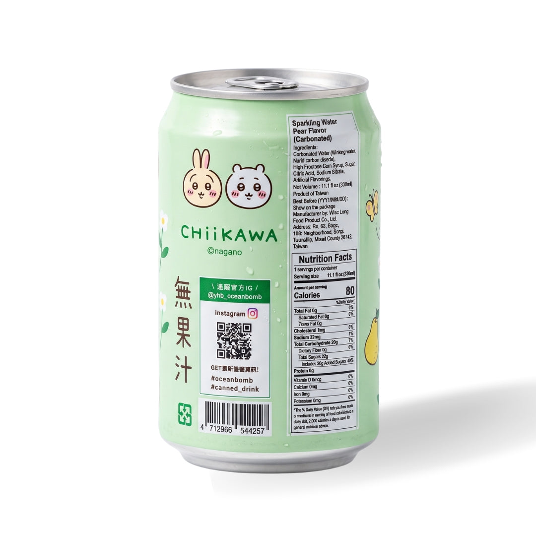 Ocean Bomb Chiikawa Pear Sparkling Water 330ml x 24 | CHINA