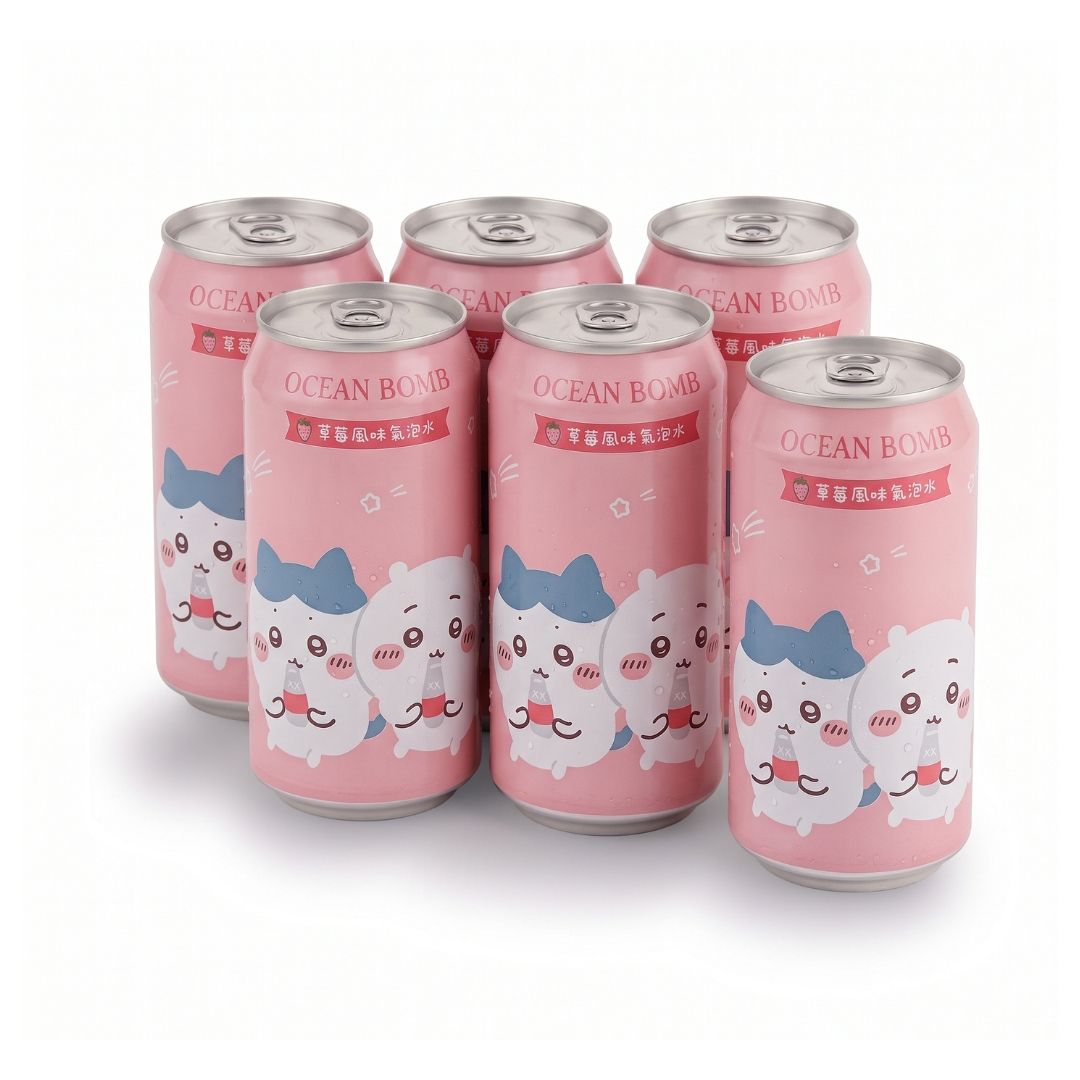 Ocean Bomb Chiikawa Strawberry Sparkling Water 330ml x 24 | CHINA