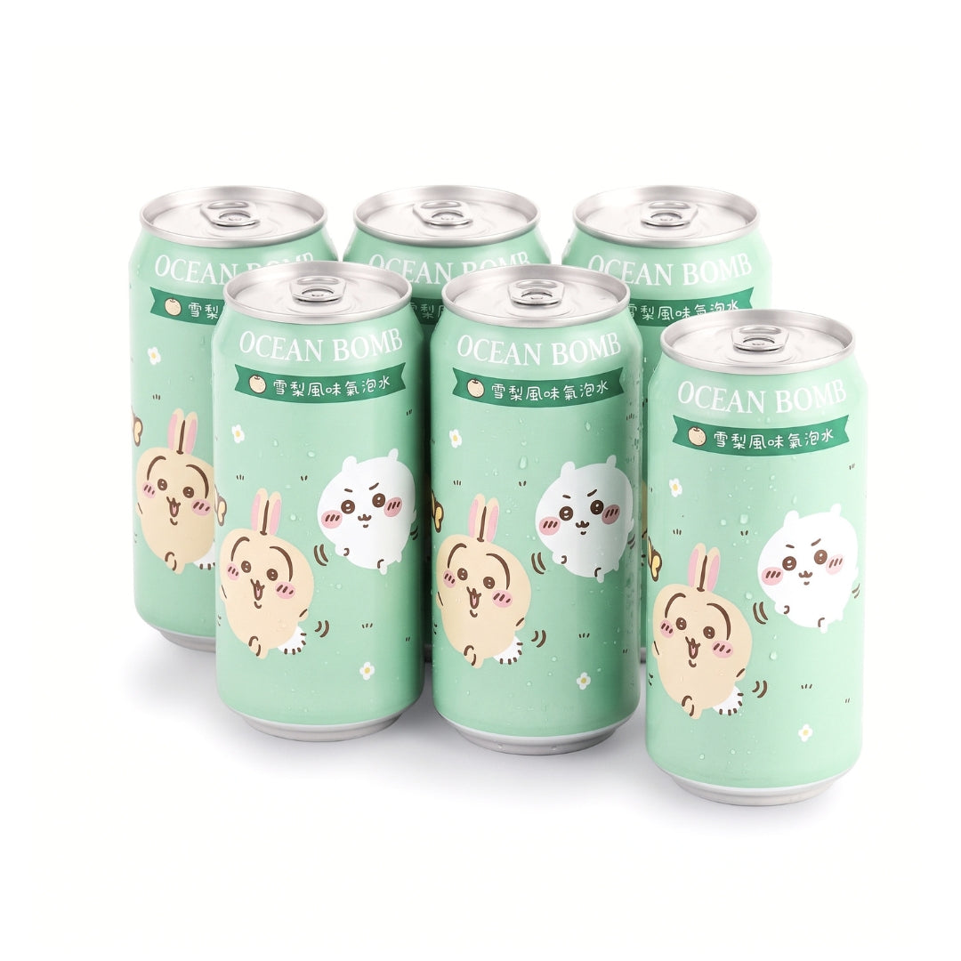 Ocean Bomb Chiikawa Pear Sparkling Water 330ml x 24 | CHINA