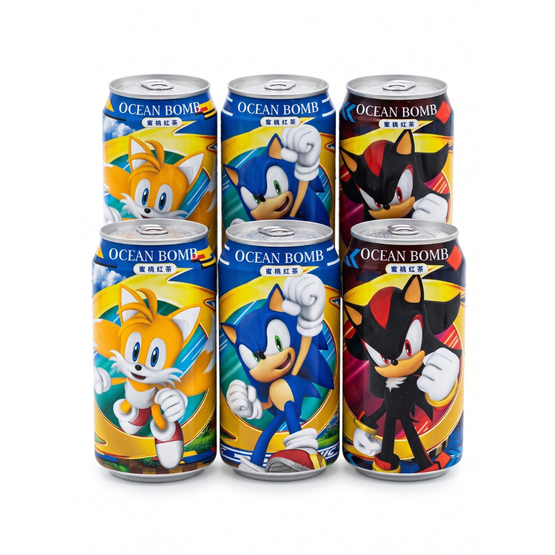 Ocean Bomb Sonic Peach Black Tea Sparkling Water 330ml x 24 | CHINA