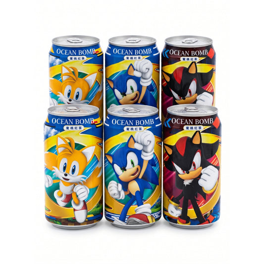 Ocean Bomb Sonic Peach Black Tea Sparkling Water 330ml x 24 | CHINA