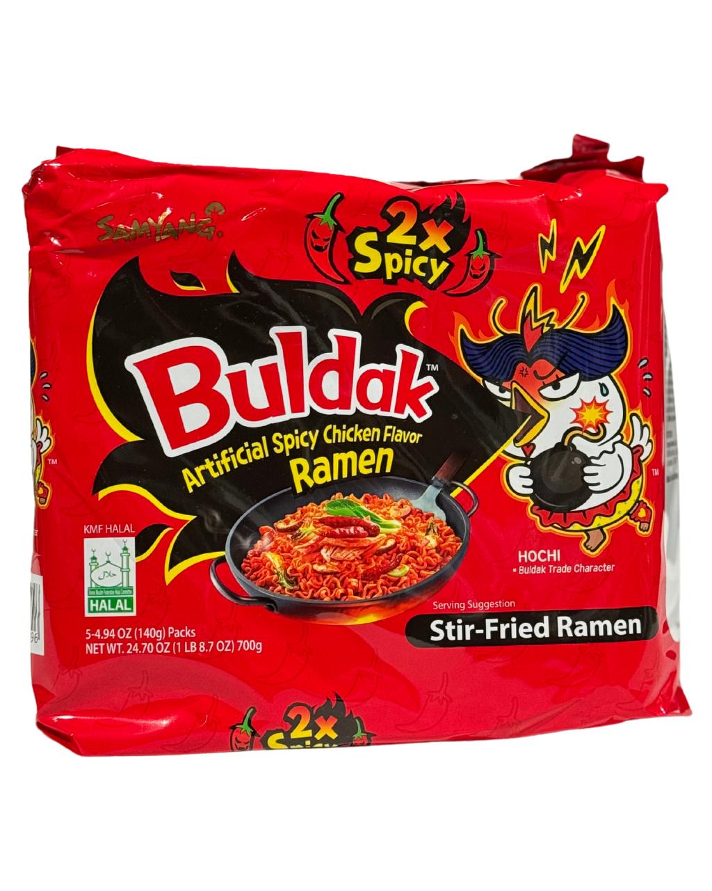 Buldak Spicy Chicken Ramen 2x Spicy  650g x 8 (SOUTH KOREA)